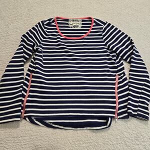 Lili's Closet Navy and White Striped Pullover Top Size XS Coastal Nautical